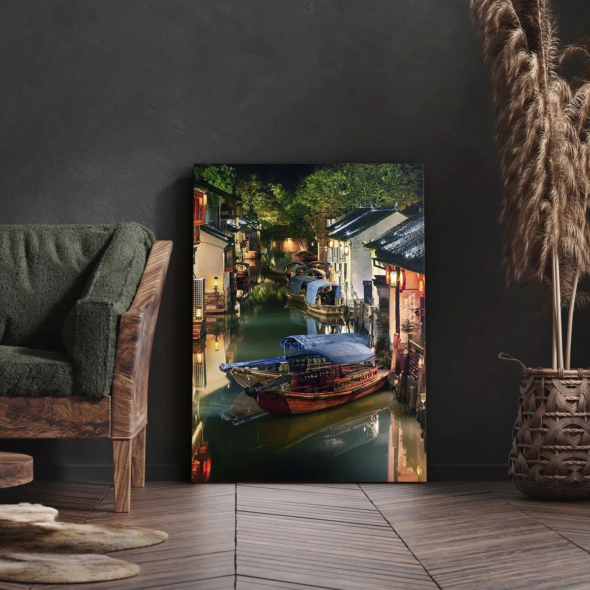 Impression sur toile - Image sur toile - Soirée dans une rue chinoise - 55x100 cm