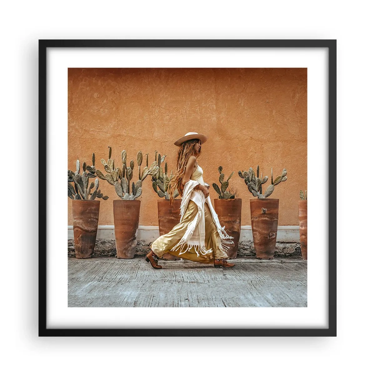 Affiche dans un cadre noir - Poster - Style hippie - 50x50 cm