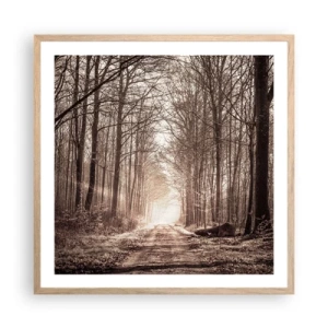 Affiche dans un chêne clair - Poster - Cathédrale de la forêt - 60x60 cm