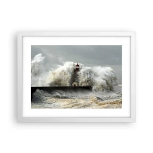 Affiche dans un cadre blanc - Poster - La colère de l'océan - 40x30 cm