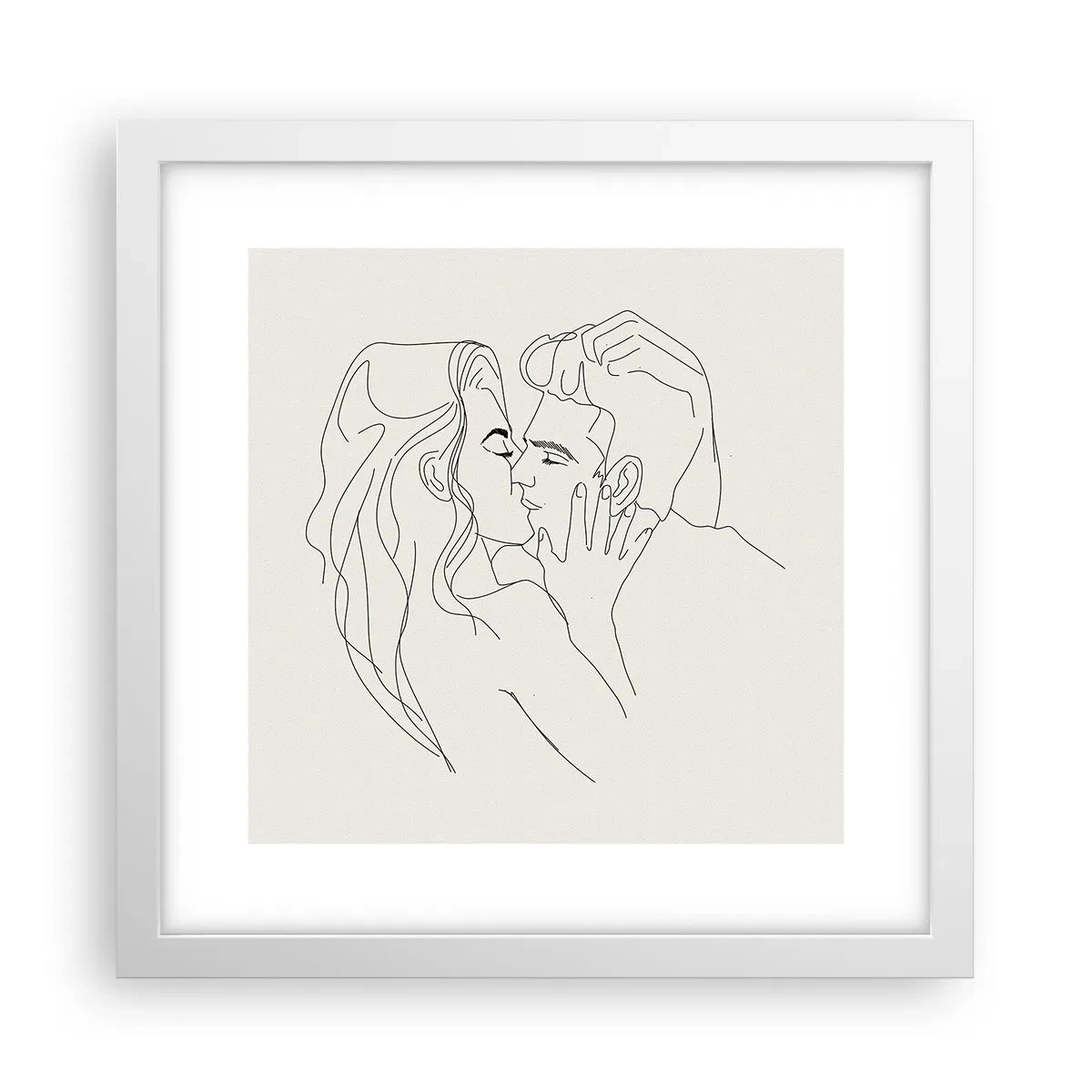 Affiche dans un cadre blanc - Poster - Enlacé de sentiment - 30x30 cm