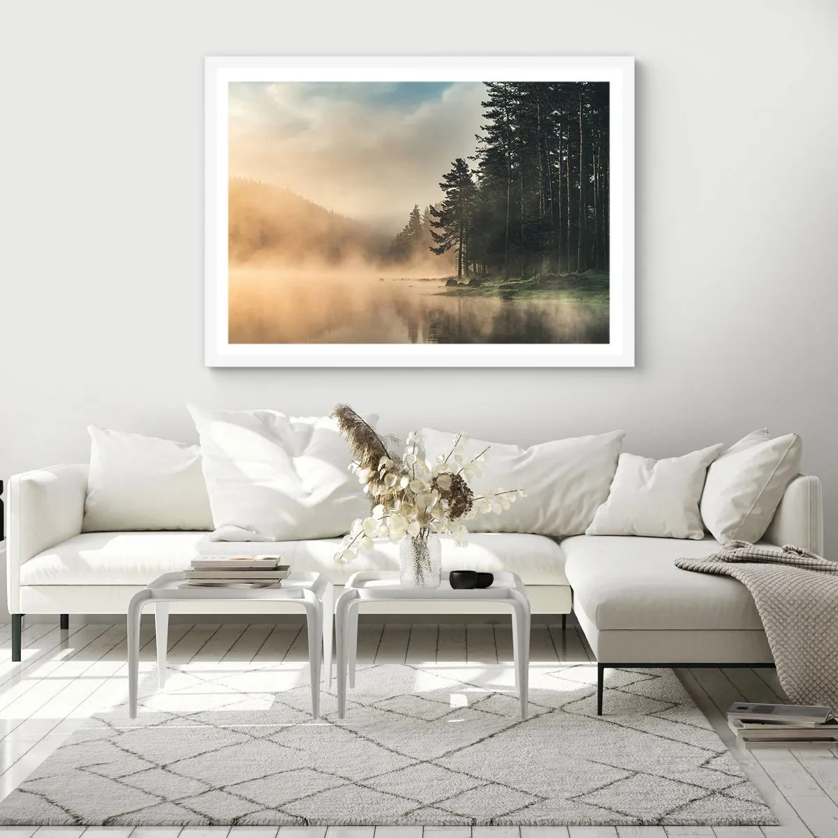 Affiche dans un cadre blanc - Poster - Naissance du jour - 70x50 cm