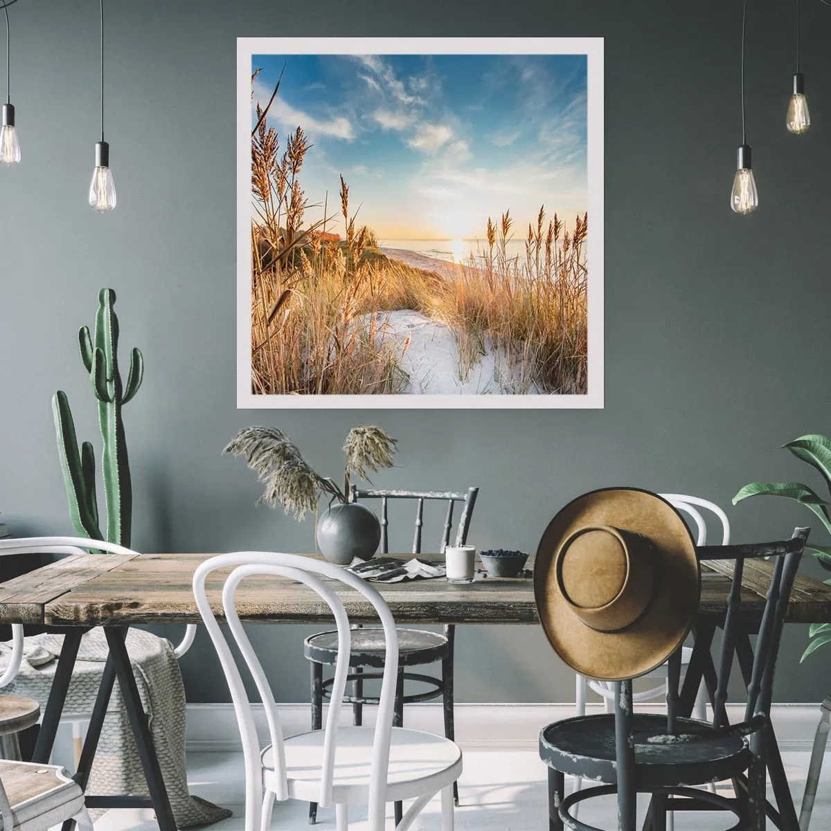 Affiche - Poster - Plage du nord - 30x30 cm