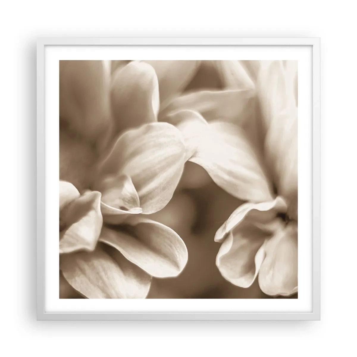 Affiche dans un cadre blanc - Poster - Doux comme un sourire - 60x60 cm