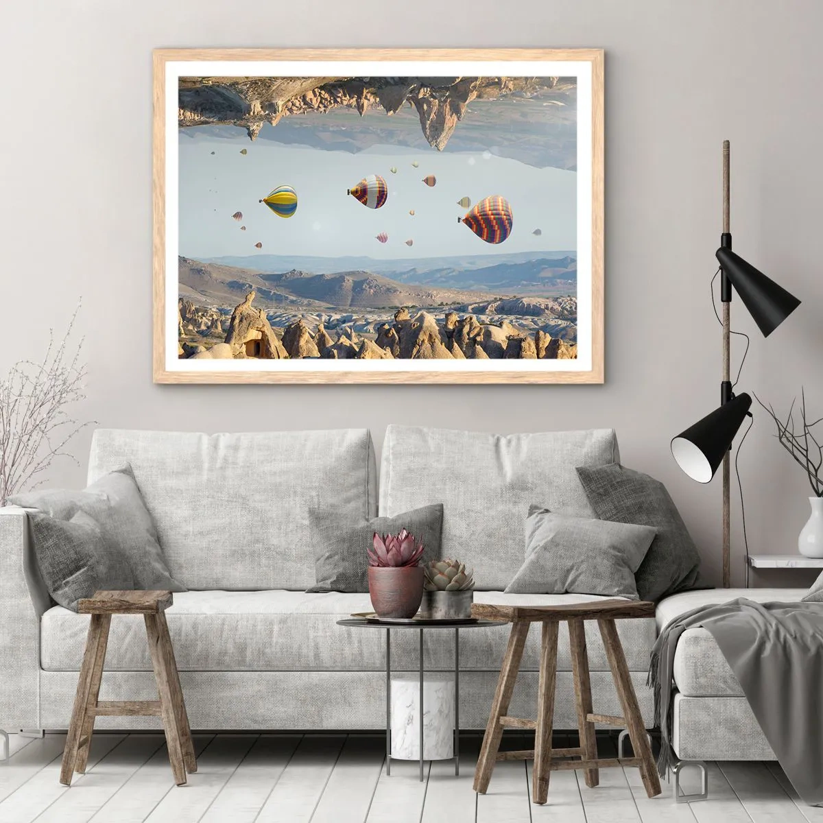 Affiche dans un chêne clair - Poster - Ici, tout est possible - 50x40 cm