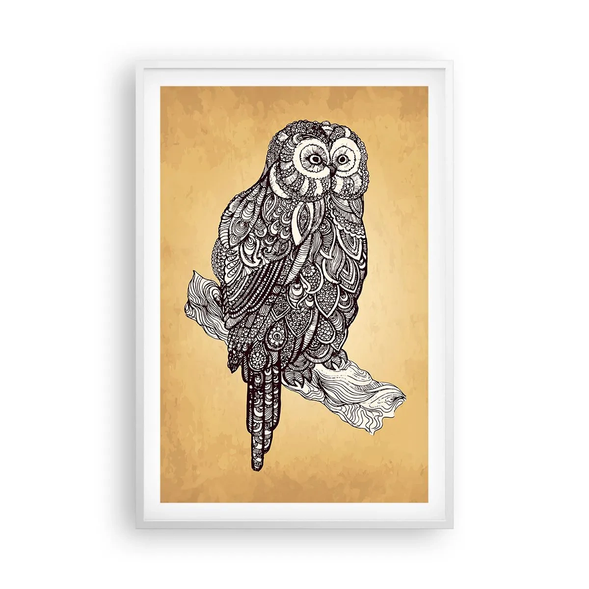 Affiche dans un cadre blanc - Poster - Ornements complexes de sagesse - 61x91 cm