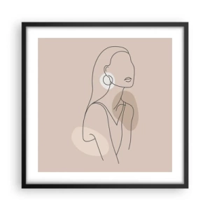 Affiche dans un cadre noir - Poster - Icone féminin - 50x50 cm