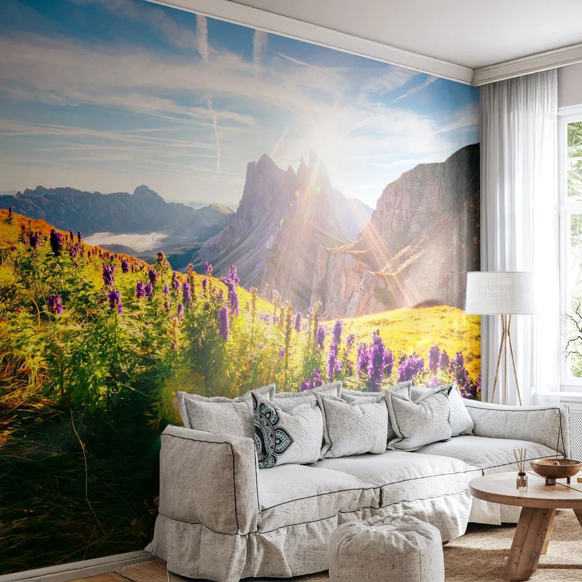 Papier Peint Photo Standard Eco - La vie secrète des herbes - Paysage, Montagnes, Sentiers de montagne - 200x140 cm