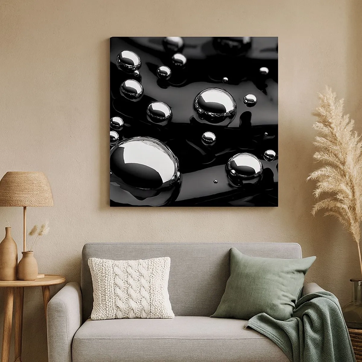 Impression sur toile - Image sur toile - D'un ton noir - 30x30 cm