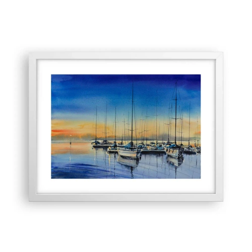 Affiche dans un cadre blanc - Poster - Fin d'une belle journée - 40x30 cm