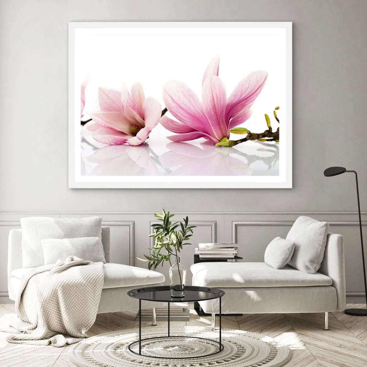 Affiche dans un cadre blanc - Poster - Délicat comme une brise de printemps - 100x70 cm