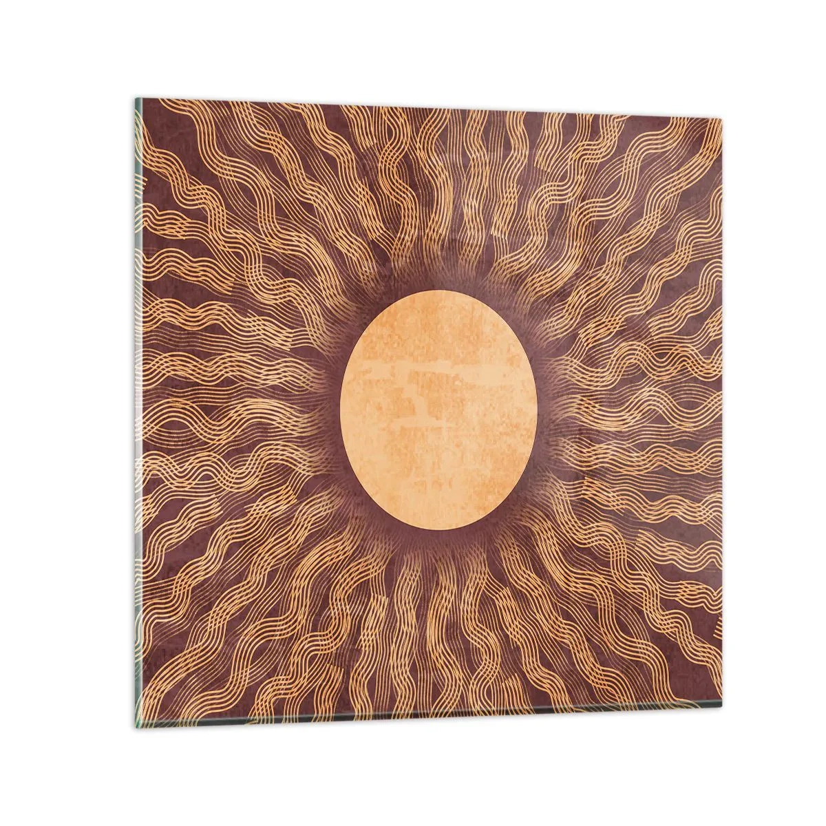 Impression sur verre - Image sur verre - Icône du soleil - 50x50 cm