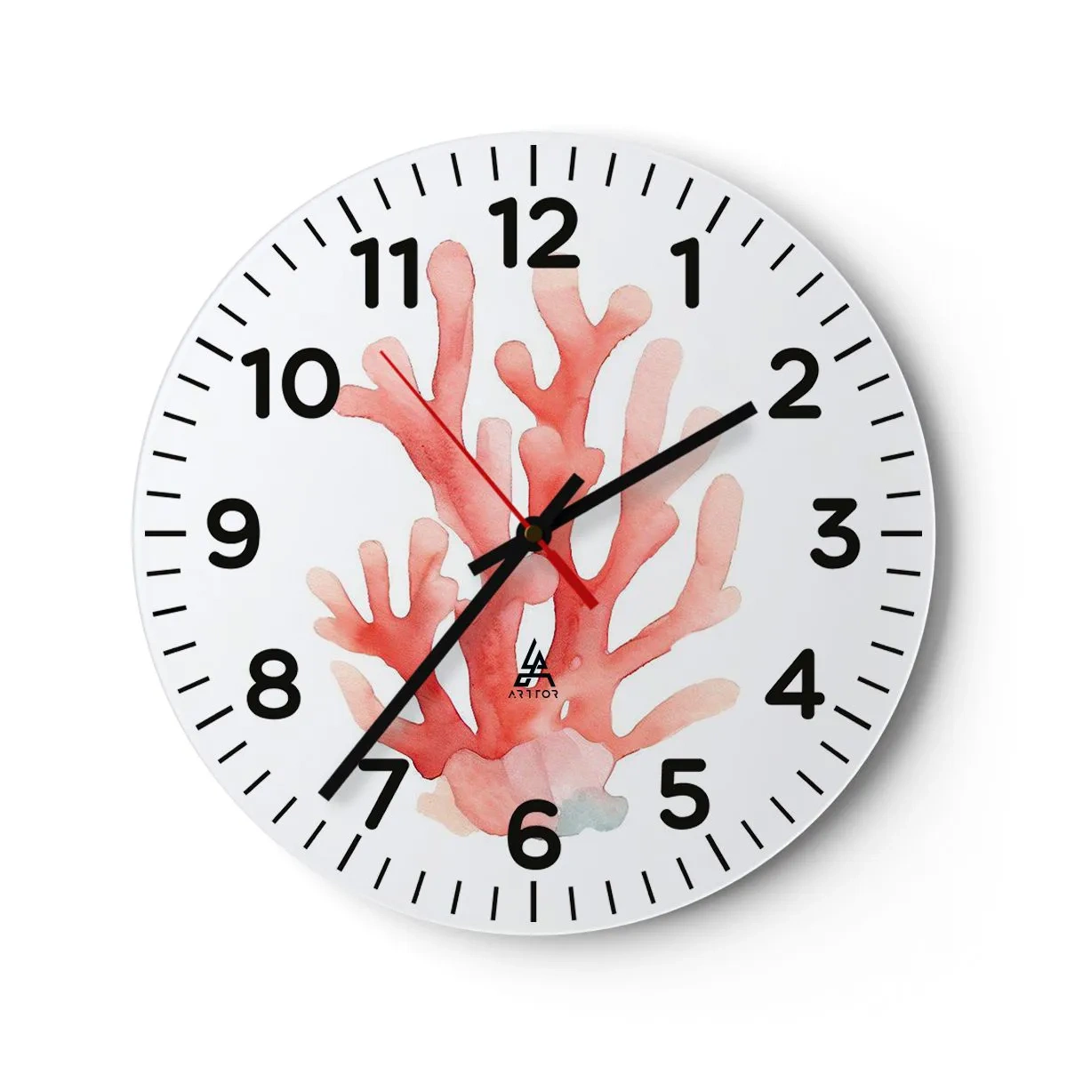 Horloge murale - Pendule murale - Corail couleur corail - 30x30 cm