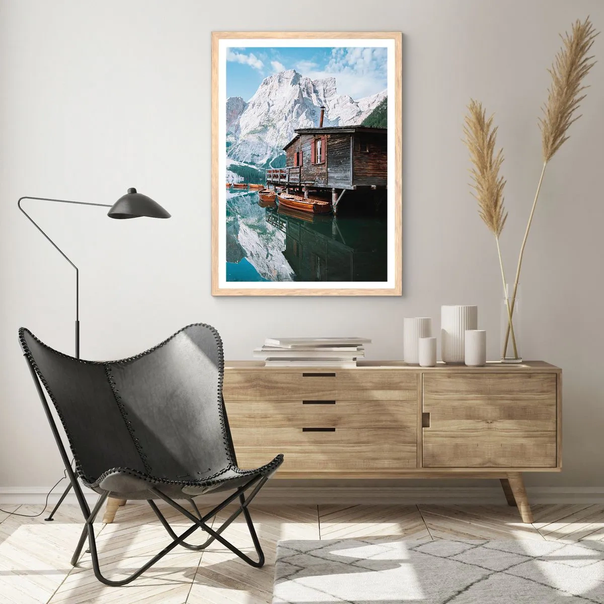 Affiche dans un chêne clair - Poster - Un matin cristallin en montagne - 61x91 cm