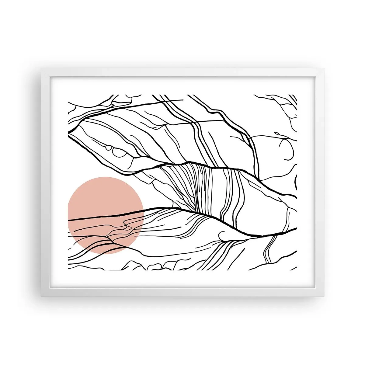 Affiche dans un cadre blanc - Poster - Dans un réseau de brindilles - 50x40 cm