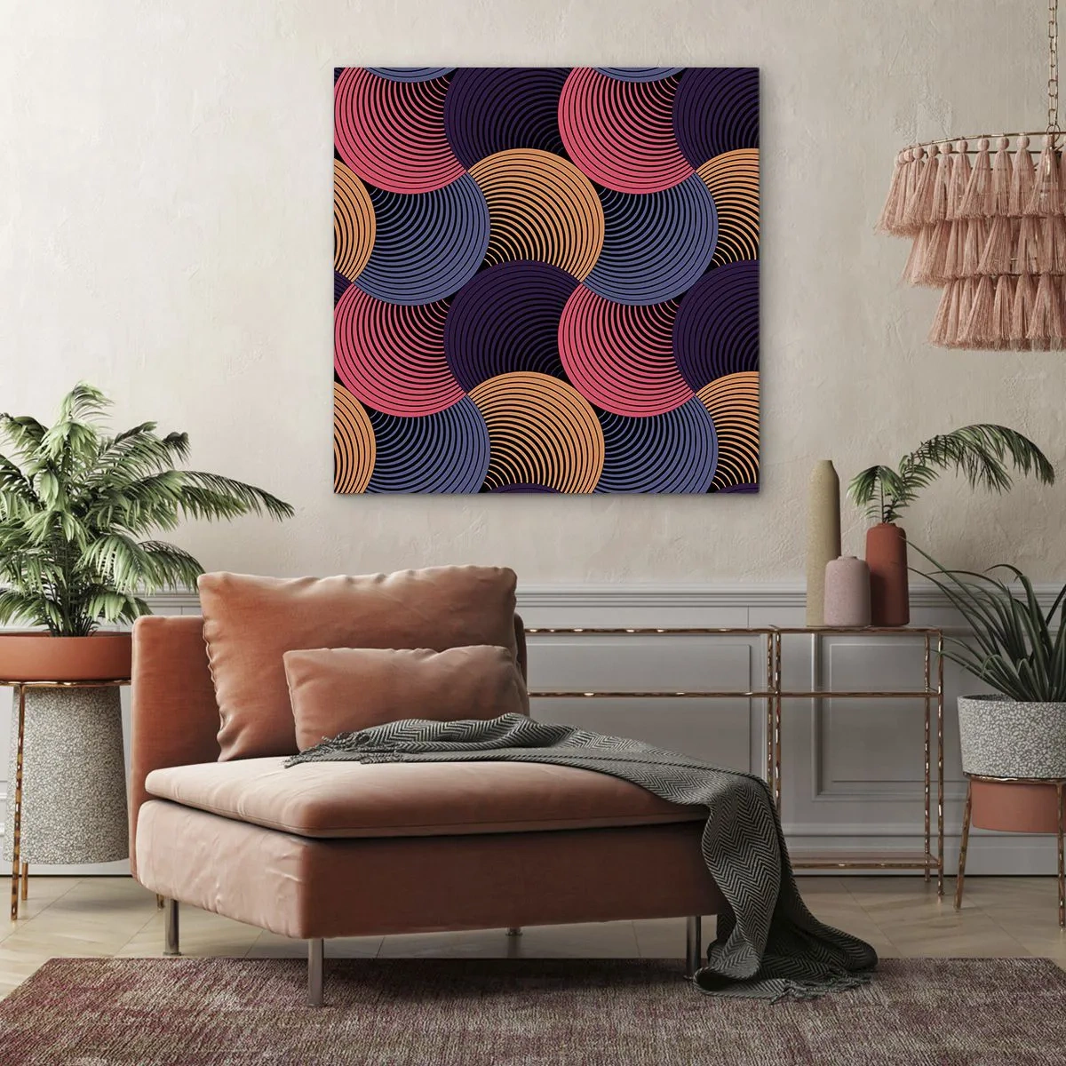 Impression sur toile - Image sur toile - Dans un rythme circulaire - 30x30 cm