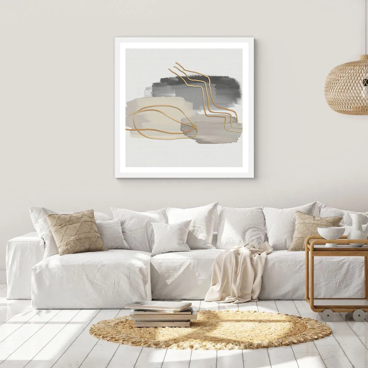 Affiche dans un cadre blanc - Poster - Durée et mouvement - 30x30 cm