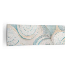 Impression sur toile - Image sur toile - Coquillages abstraits aux tons pastel - 160x50cm - Que cache la coque ? - Décoration murale moderne pour le salon et la chambre ARTTOR