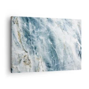 Impression sur toile - Image sur toile - Texture de marbre dans des tons de bleu et de blanc - 70x50cm - Monde de glace - Décoration murale moderne pour le salon et la chambre ARTTOR
