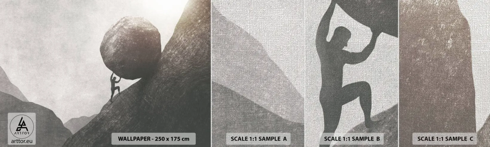 Échantillon de Papier Peint Premium Canvas - Je crois contre tout espoir - Abstraction, Morceau, Forcer - 100x30 cm