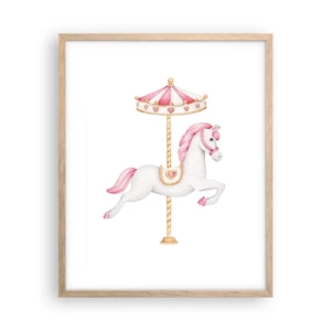 Affiche dans un chêne clair - Poster - Les sabots en avant - 40x50 cm