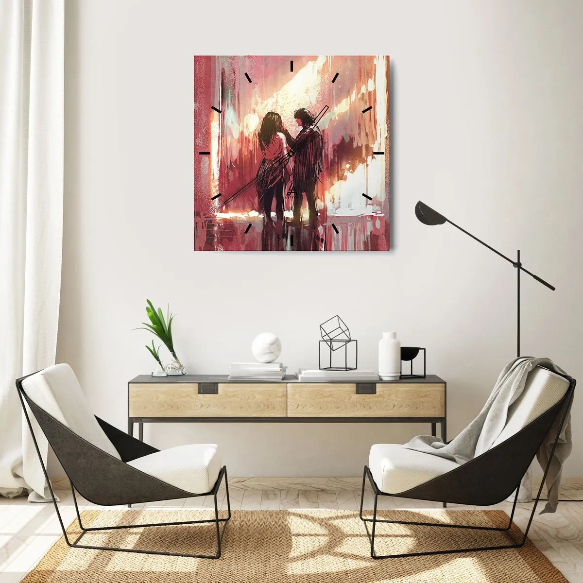 Horloge murale - Pendule murale - L'éternel spectacle de l'amour - 30x30 cm