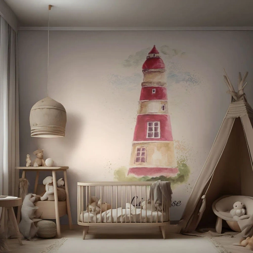 Papier Peint Autocollant Deluxe Sticker - Il y a toujours beau temps autour - Phare, Bord de mer, Mer - 250x175 cm