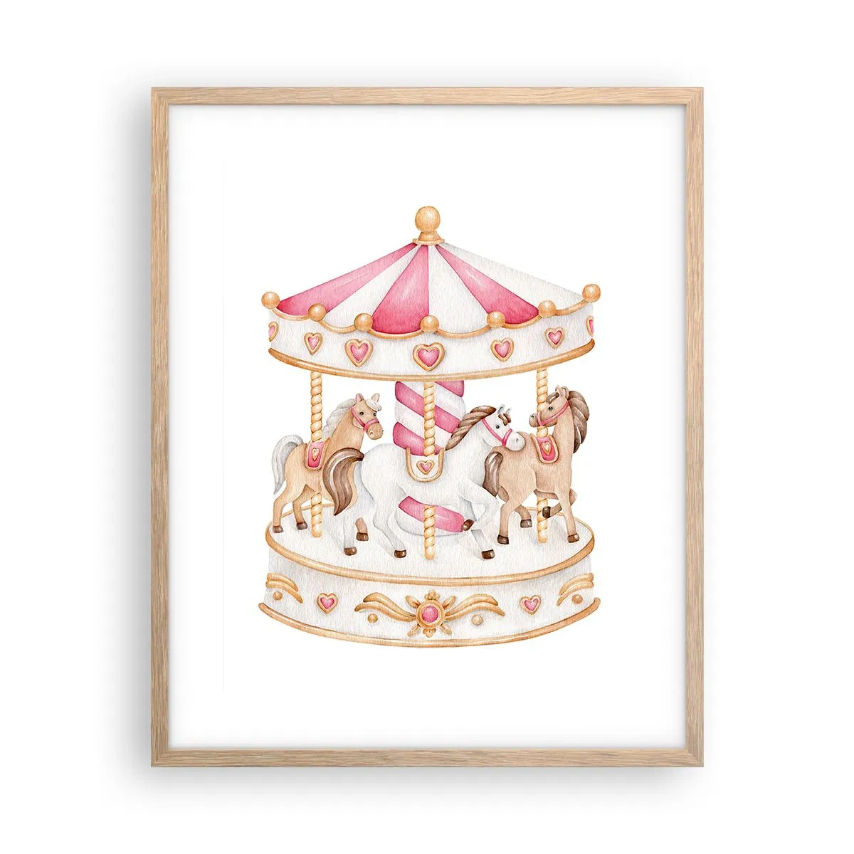 Affiche dans un chêne clair - Poster - Le doux monde de l'enfance - 40x50 cm