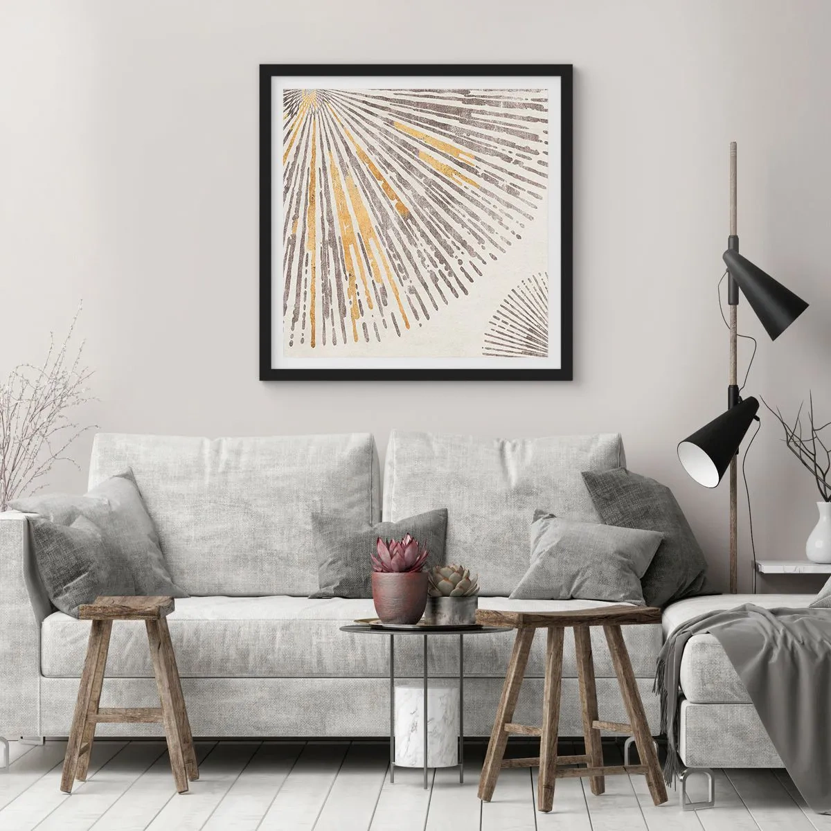 Affiche dans un cadre noir - Poster - La beauté du rayon - 50x50 cm