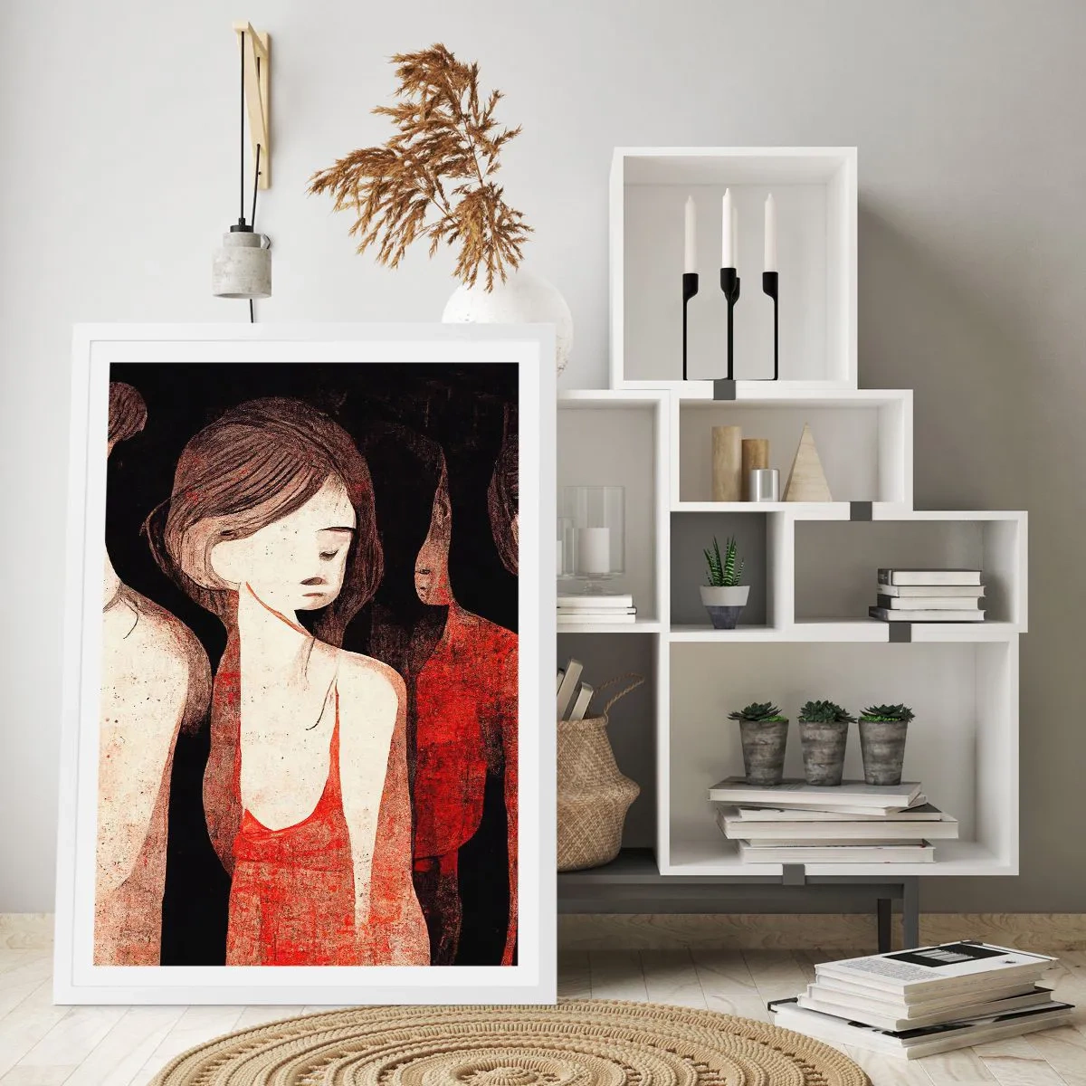 Affiche dans un cadre blanc - Poster - Madones des ténèbres - 30x40 cm