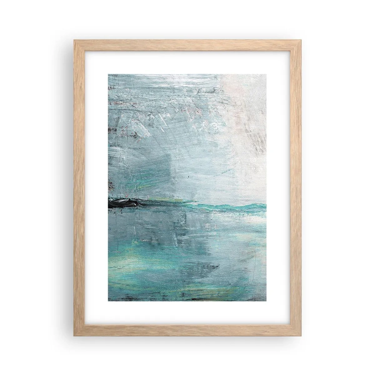 Affiche dans un chêne clair - Poster - Horizontalement en bleu - 30x40 cm