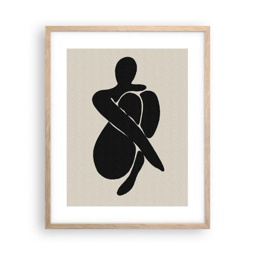 Affiche dans un chêne clair - Poster - Dans ses propres bras - 40x50 cm