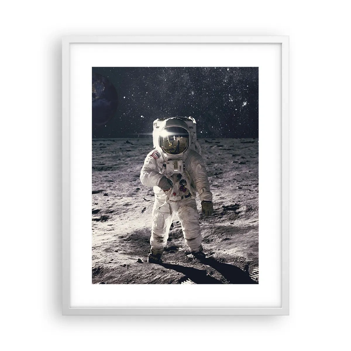 Affiche dans un cadre blanc - Poster - Salutations de la lune - 40x50 cm