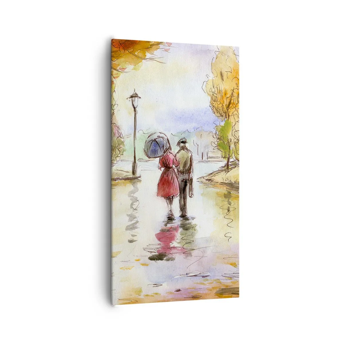 Impression sur toile - Image sur toile - Automne romantique dans le parc - 65x120 cm