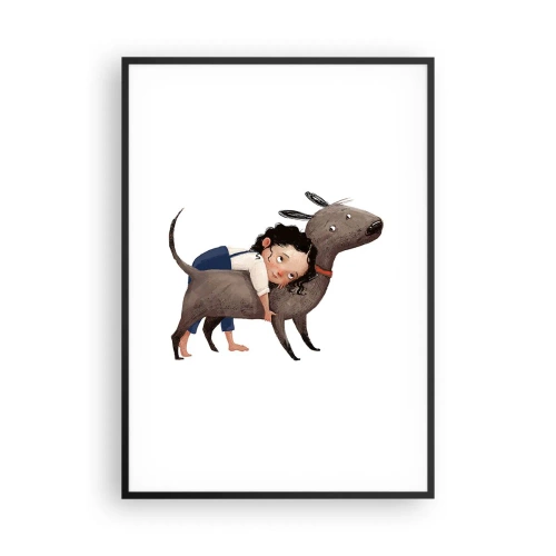 Affiche dans un cadre noir - Poster - Les meilleurs amis - 70x100 cm