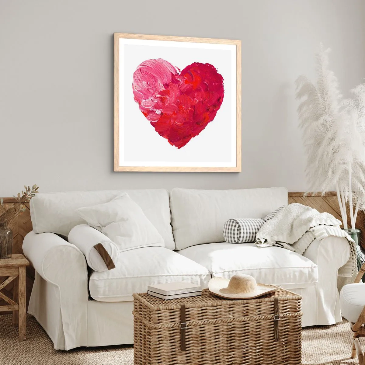Affiche dans un chêne clair - Poster - All you need is love - 50x50 cm