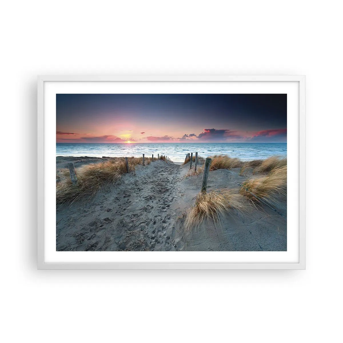 Affiche dans un cadre blanc - Poster - Tu as versé l'éclat de l'arc-en-ciel sur les flots - 70x50 cm