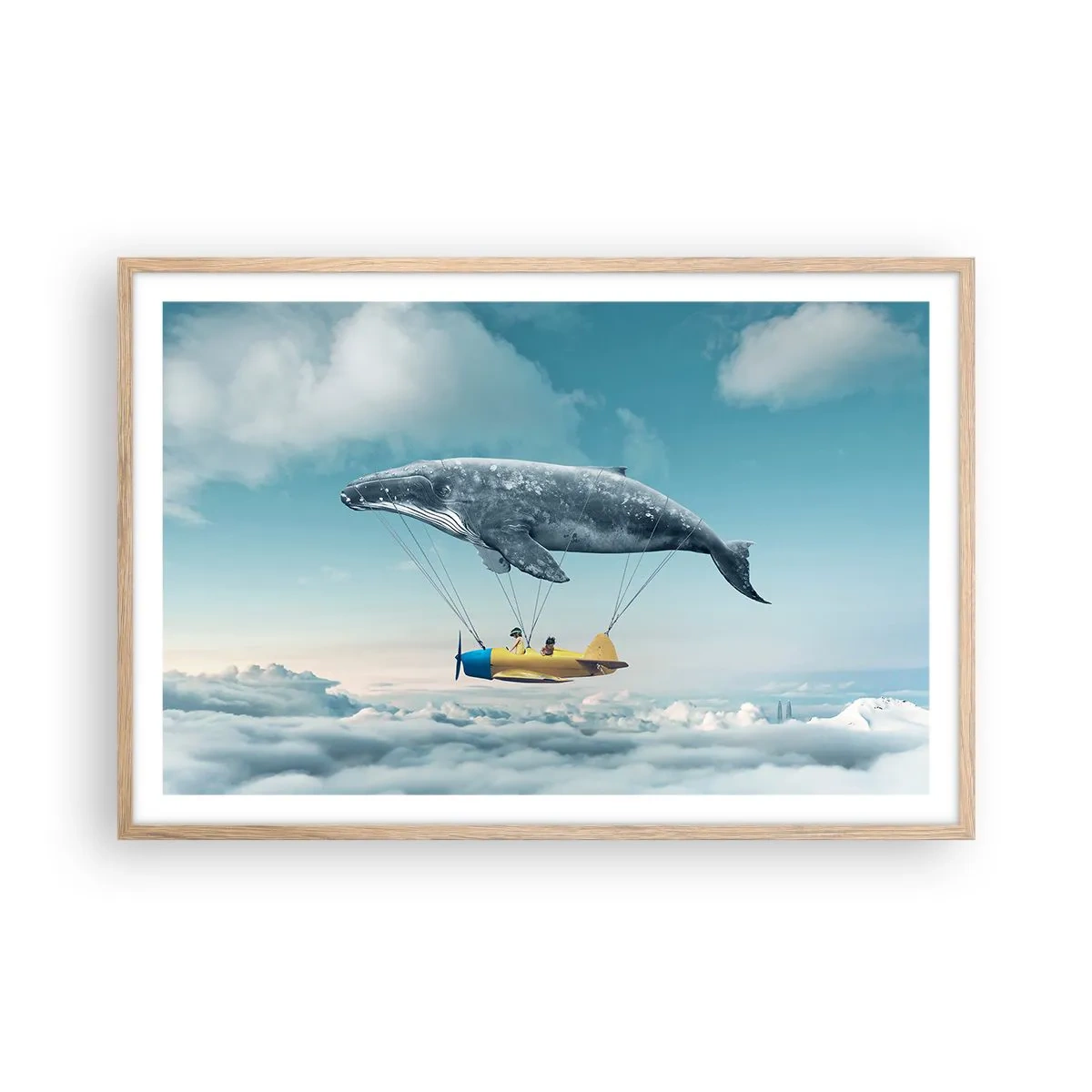 Affiche dans un chêne clair - Poster - Pourquoi pas? - 91x61 cm