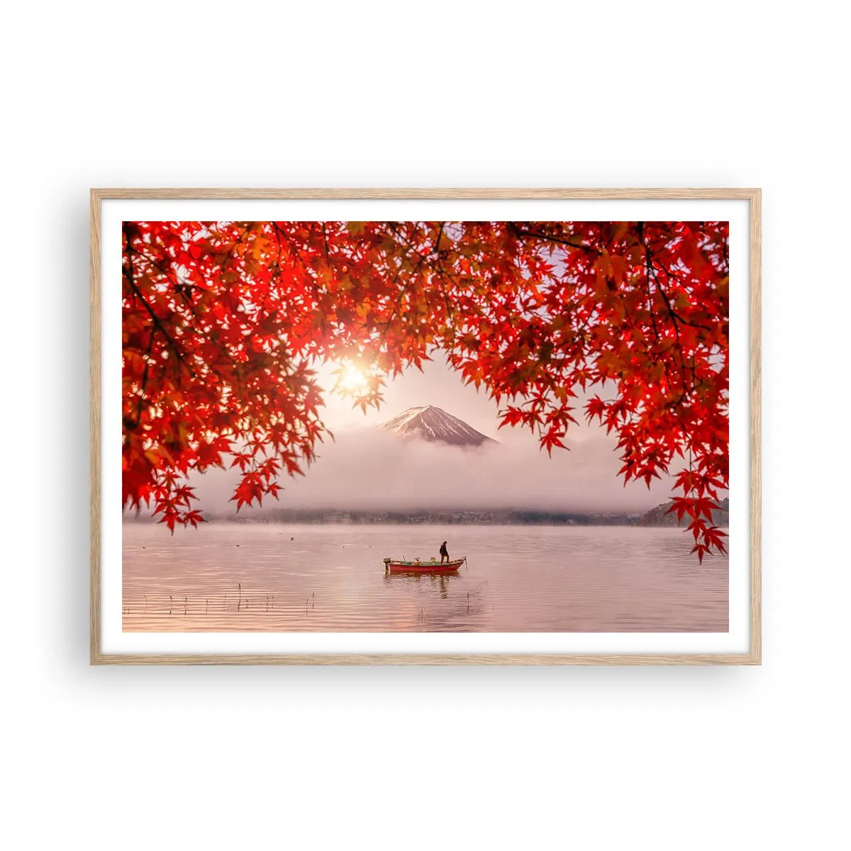 Affiche dans un chêne clair - Poster - Dans le climat japonais - 100x70 cm