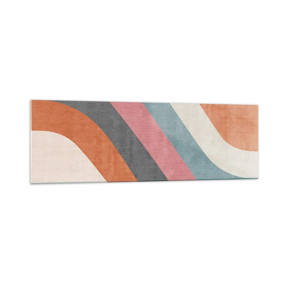 Impression sur verre - Image sur verre - Rayures rétro colorées - 160x50cm - Composition diagonale – mouvement - Décoration murale moderne pour le salon et la chambre ARTTOR