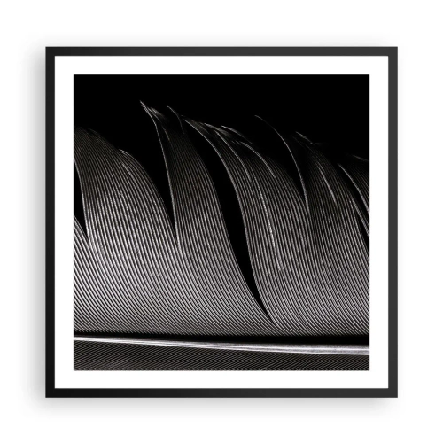 Affiche dans un cadre noir - Poster - La plume – un design magnifique - 60x60 cm
