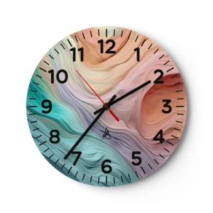 Horloge murale - Pendule murale - Vague arc-en-ciel - 40x40 cm