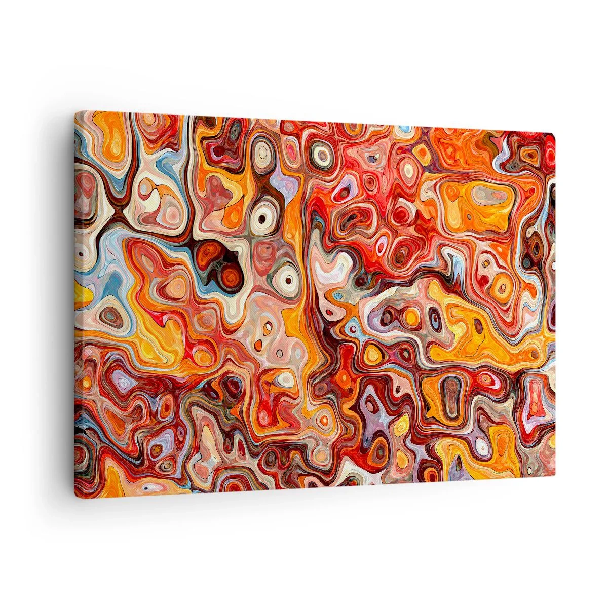 Impression sur toile - Image sur toile - Une composition abstraite dans des tons chauds de rouge, d'orange et de jaune. - 70x50cm - Si les noix fondaient dans du miel - Décoration murale moderne pour le salon et la chambre ARTTOR