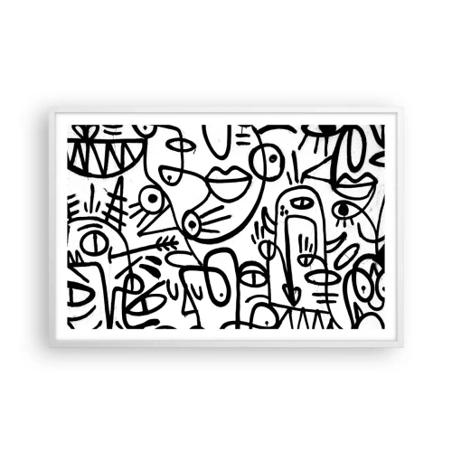 Affiche dans un cadre blanc - Poster - Visages et mirages - 91x61 cm