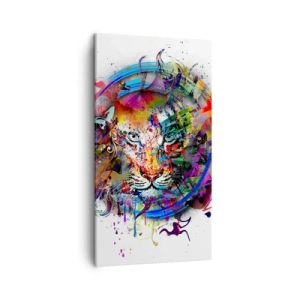 Impression sur toile - Image sur toile - Il se cache derrière un voile arc-en-ciel - 45x80 cm