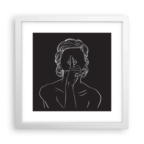 Affiche dans un cadre blanc - Poster - La beauté s'épanouit en silence - 30x30 cm