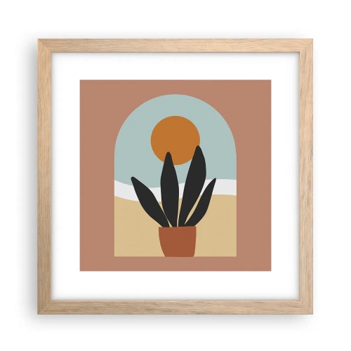 Affiche dans un chêne clair - Poster - Petits bonheurs - 30x30 cm