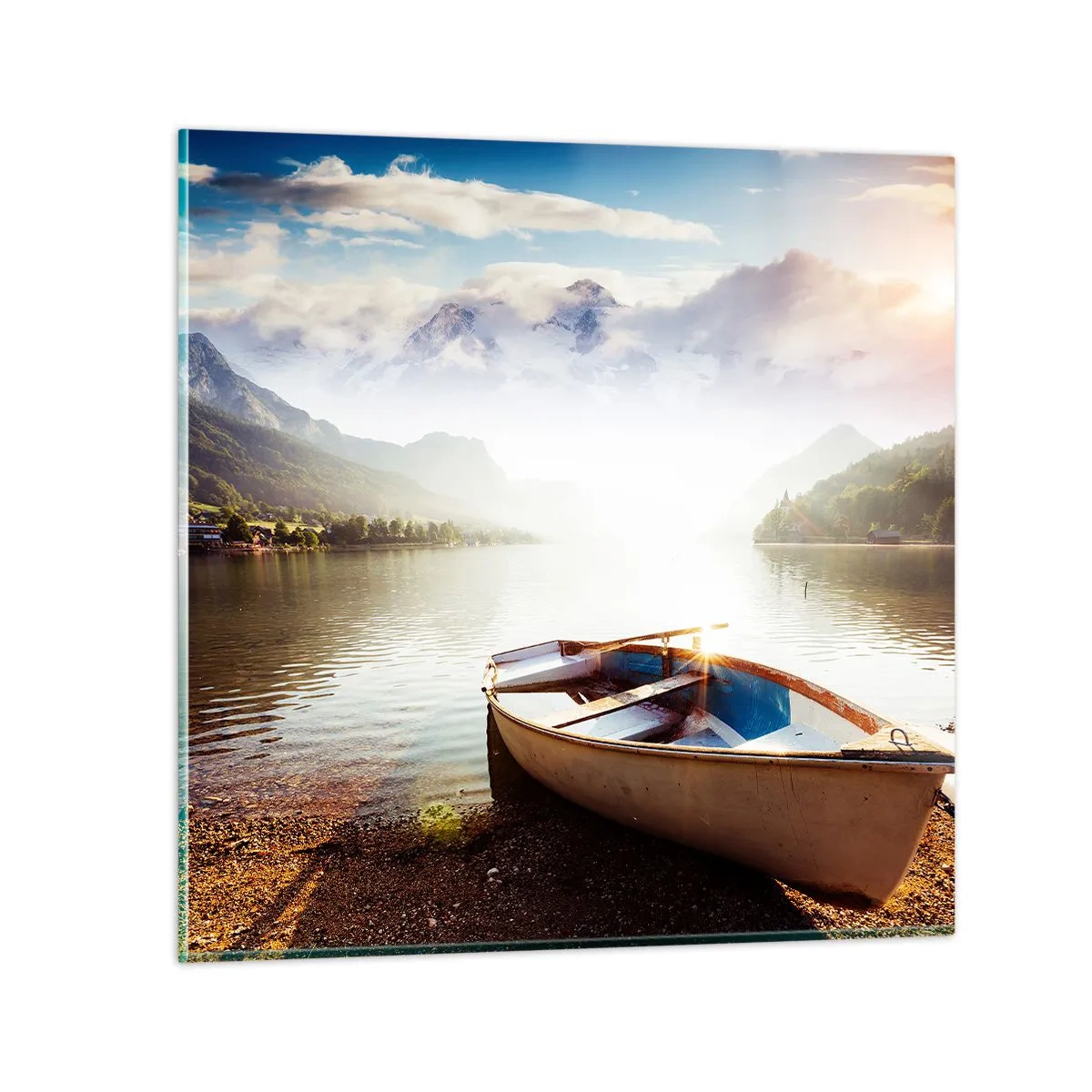 Impression sur verre - Image sur verre - Au bord de la grande et limpide eau - 50x50 cm