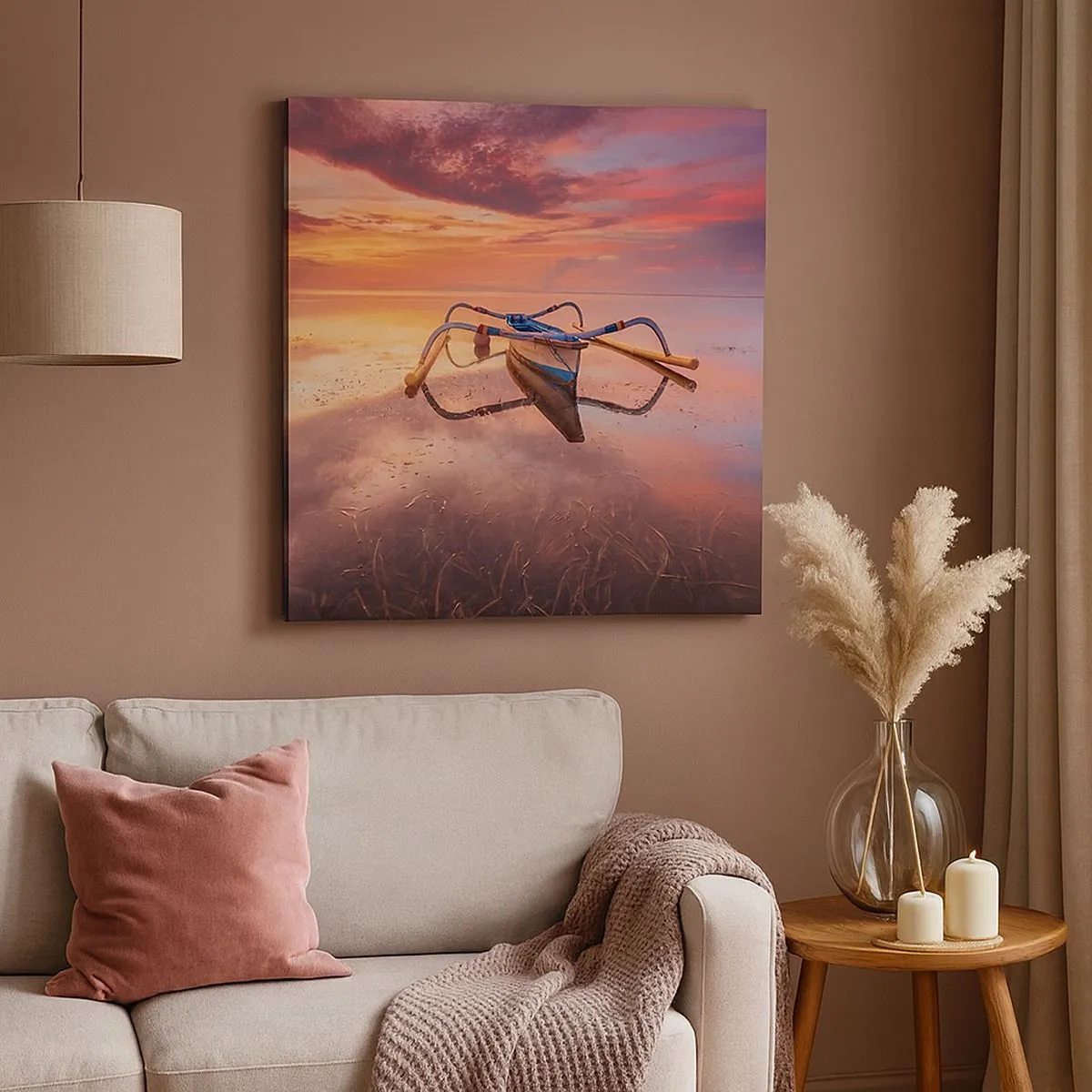 Impression sur toile - Image sur toile - Le calme d'une soirée tropicale - 30x30 cm