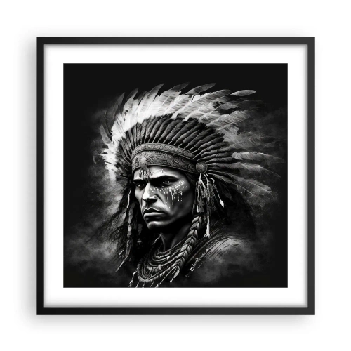 Affiche dans un cadre noir - Poster - Un leader et un guerrier - 50x50 cm
